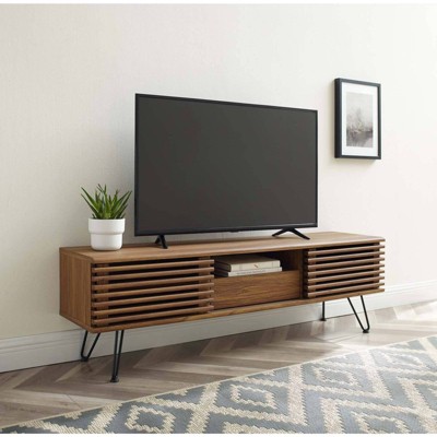 Render 59" Walnut Grain Media Console with Hairpin Legs