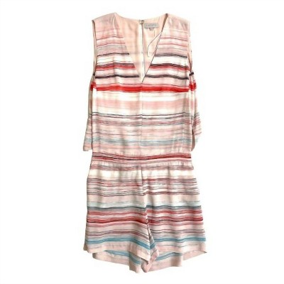 Women's Playsuit Elastic Waist Striped Sleeveless Romper - 1.STATE