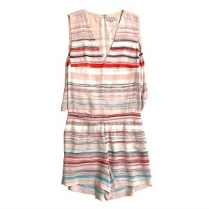 Women's Playsuit Elastic Waist Striped Sleeveless Romper - 1.STATE - 1 of 4