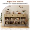 62" Large Sideboard Buffet Cabinet with Storage and 3 Drawers, Buffet Table Coffee Bar Storage Cabinet with 4 Glass Doors for Dining Room, Kitchen - 3 of 4