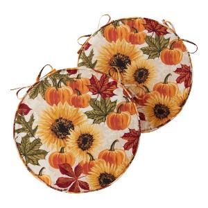 Kensington Garden 2pc 18" Round Outdoor Chair Pad - 1 of 4