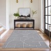 Modern Machine Washable Abstract Area Rug Non Slip Non Shedding Soft Striped Floor Cover Low Pile Foldable Accent Indoor Rug for Living Room Bedroom - 4 of 4
