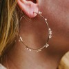 Pavilion Gift Company - Stunning Crystal in Gold - 2" Cubic Zirconia Hoop Earrings - Earrings - 3 of 4