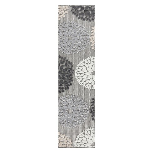 Gray & White Floral Washable Area Rug, 5x7, Sold by at Home