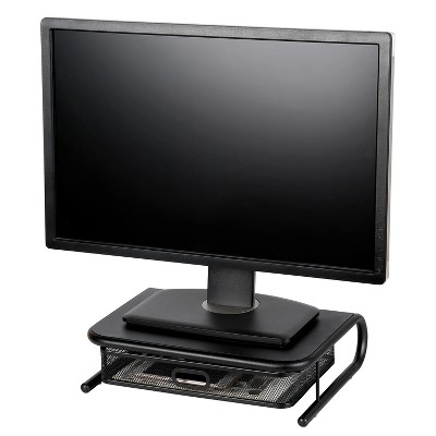Mesh Monitor Stand with Drawer Black - Made By Design™