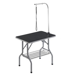 BENCMATE Pet Grooming Tool 330lbs Capacity Stainless Steel Pet Grooming Table Clamp Adjustable And Storage Shelf, Black, 36.00"*24.00"*31.50" - 1 of 4