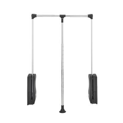 Rev-A-Shelf CPDR-1826 21.5 to 26 Inch Adjustable Side Mounted Pull Down Closet Rod with Telescoping Handle and Mounting Hardware, Chrome