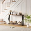 Industrial Console Table, 2 Shelf Entryway Table with Storage, Narrow Sofa Table with V Design, 43" Console Table for Entryway - 2 of 4