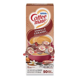 Coffee mate Liquid Coffee Creamer, Vanilla Caramel, 0.38 oz Mini Cups, 50/Box - 1 of 4