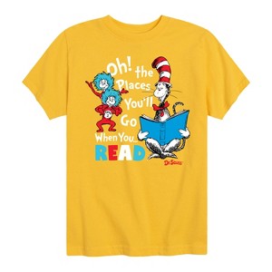 Boys' - Dr. Seuss - Oh! Places You'll Go When You Read Short Sleeve Graphic T-Shirt - 1 of 4