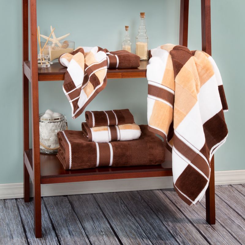 6pc Striped Bath Towel Set Brown - Yorkshire Home, 2 of 5