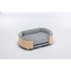 Sapphtopaz Velvet Elevated Dog Bed with Wood legs & Bent Wood Back Pet Sofa with Removable Foam Soft Cushion Dog Supplies - 4 of 4