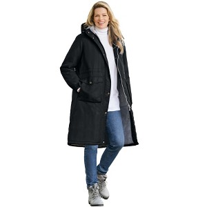 Woman Within Mid-Length Microfiber Parka - 1 of 4