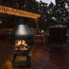 WELLFOR 20" Wood Burning Patio Chimney Outdoor Fireplace W-70670 Black - 3 of 4