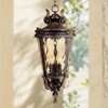 John Timberland Traditional Outdoor Light Hanging Veranda Bronze Scroll 26 1/4" Champagne Water Glass Damp Rated for Porch Patio - image 2 of 4