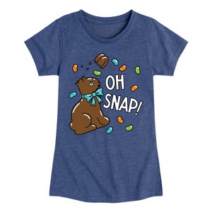 Girls' - Instant Message - Oh Snap Chocolate Bunny Fitted Short Sleeve Graphic T-Shirt - 1 of 4