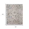 2' X 3' Tan Brown And Blue Abstract Distressed Area Rug - 3 of 4
