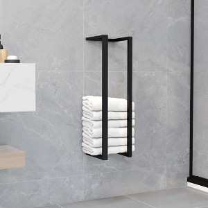 vidaXL Towel Rack Black Iron 4.9 x 4.9 x 23.6 in Wall Mounted - 1 of 4