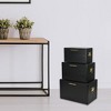 Cheung's Sable Set of 3 Trunks with Gold Handles - Black - 2 of 4