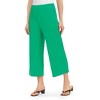 Collections Etc Solid Stretch Knit Elasticized Waist Carpi Pants - 2 of 4