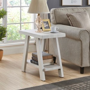 VYNXARIA Contemporary Wood Shelf Side Table in White Finish - 1 of 4