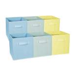 Sorbus 6pk Home Storage Bundle - Pastel Drawer and Closet Bins Blue Green Yellow