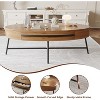 47.2" Oval Coffee Table with Drawer - Mid-Century Modern Wooden Center Table with Cross Metal Legs, Rustic Storage Table for Living Room - 4 of 4