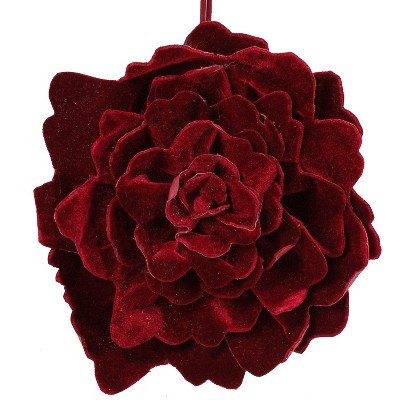 Northlight 10.5" Velvet Flower Christmas Ornament - Burgundy Red