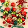 Aoibox 78 Pack Christmas Tree Ornaments Red Green Gold Shatterproof Ball and Star Set Assorted Sizes with Hooks for Holiday Decor - 3 of 4