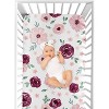 Sweet Jojo Designs Girl Baby Fitted Crib Sheet Watercolor Floral Burgundy Pink and White - 4 of 4