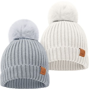 KeaBabies 2pk Baby Hats, Baby Beanies, Newborn Hats for Baby Girls, Boys, Baby Winter Hat, 0-36 Months Infant Hat - 1 of 4