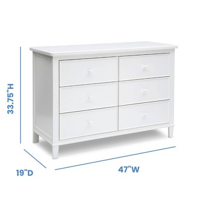 White Double Nursery Dresser with Interlocking Drawers