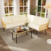 Wicker Patio Bistro Sets Outdoor Conversation Sets with Side Table and Rattan Chairs, Patio Furniture Set for Apartment, Backyard, Porch - 2 of 4