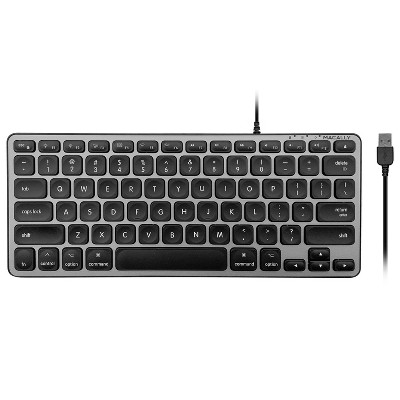 Macally Small Wired Keyboard for Mac and Windows - 78 Scissor Switch Keys  Compatible Apple Keyboard - USB Mini Keyboard That Saves Space and Looks