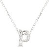 Slickblue 16" Adjustable Rhodium Initial Necklace, Pave Set Cubic Zirconia, Choose from f/v/w/z Letters - 3 of 3