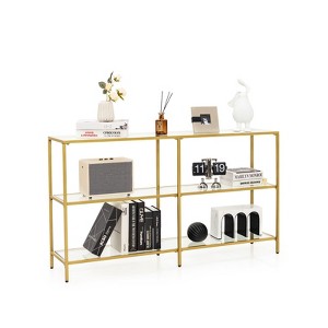 Costway 3-tier 51.5'' Long Glass Console Sofa Entryway Table for Hallway, Living Room - 1 of 1