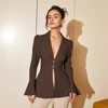 Women's Tailored Waist Cinching Blazer with Distinctive Design - 3 of 3