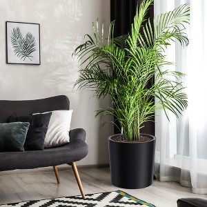 2Pcs 19.5" Large Tall Square Flower Planter for Outdoor and Indoor Use, Planters with Built-In Drainage - 1 of 4