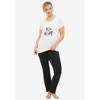 ellos Women's Plus Size Stretch Bootcut Sleep Pants - image 4 of 4