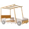 YOOCOZZ Full & Twin Size Wood Car Bed with Pillow, Ceiling Cloth, and LED - 2 of 4