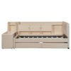 Luxystar Twin Size Upholstered Daybed with 2 Drawers, Shelves, 3 Flip Cabinets and Side Table - 3 of 4