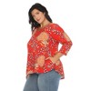 White Mark Plus Size Vibrant Boho Swing Top - 2 of 4
