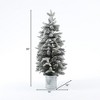 LuxenHome 3Ft Christmas Tree, Prelit Small Snow Flocked Christmas Tree with Metal Pot Stand, Battery Operated Artificial Christmas Tree Off-White - 3 of 4