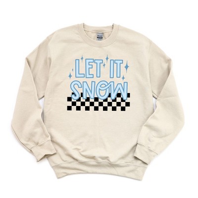 Simply Sage Market Women's Graphic Sweatshirt Let It Snow Checkered