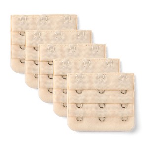 Allegra K Women's 3 Hook 3 Row Stretchy Bra Strap Extenders Hooks Bra Band - 1 of 4