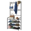 NewHome "Entryway Coat Rack & Shoe Storage Shelf - 4-Tier Freestanding Hall Tree Garment Hanger Organizer" Black - 2 of 4