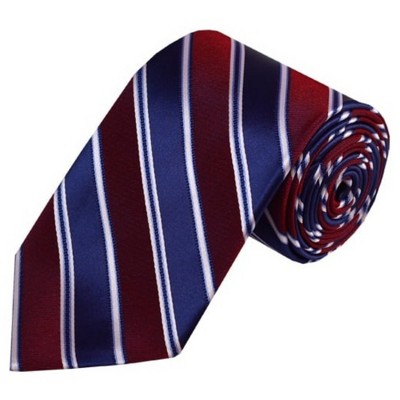 Thedappertie Men's Crimson, Navy And White Stripe 3.25 Inch Wide 58 ...