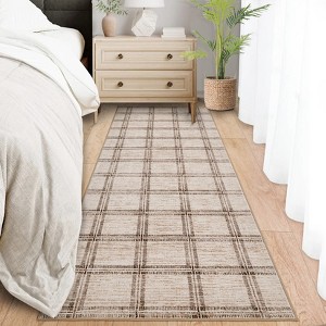 Garvee Area Rugs for Living Room Bedroom Modern Geometric Checkered Rug Non-Slip Stain-Resistant Carpet - 1 of 4