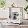 Dexmalle White Kitchen Island Cart with Drawers and Wheels - 3 of 4
