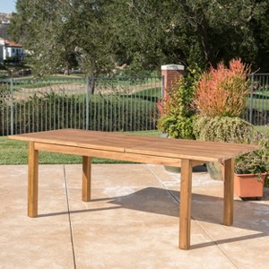 PAGED Outdoor Dining Table Rustic Style Dining Table with Slat Design for Patio, Deck, Poolside - 1 of 4